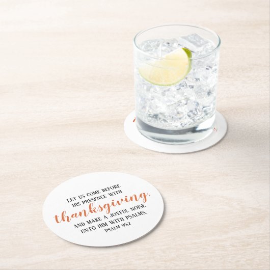 Bijbelscript Thanksgiving Ronde Kartonnen Onderzetter (Insitu)