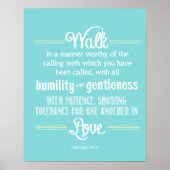 Bijbelscriptfesians 4:1-2 poster (Voorkant)