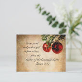 Bijbelscriptie James 1:17 - kerstBriefkaart Feestdagenkaart (Staand voorkant)