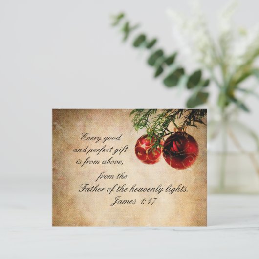 Bijbelscriptie James 1:17 - kerstBriefkaart Feestdagenkaart (Staand voorkant)
