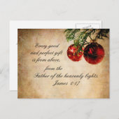 Bijbelscriptie James 1:17 - kerstBriefkaart Feestdagenkaart (Voorkant / Achterkant)