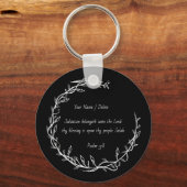 Bijbelscriptie Psalm 3 - 8 Snoeigebeugel Sleutelhanger (Voorkant)