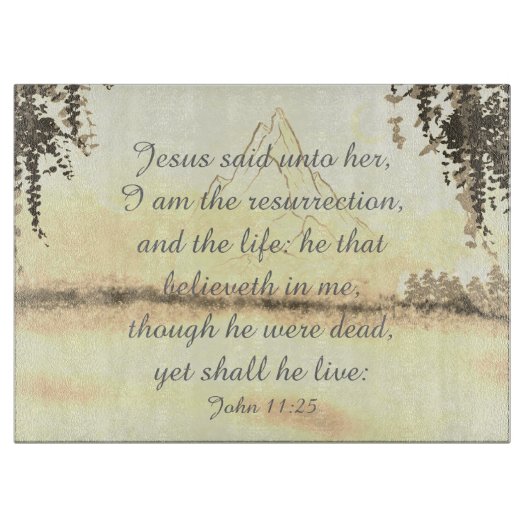 Bijbelscriptie wintergebergte snijvlak snijplank (Voorkant)