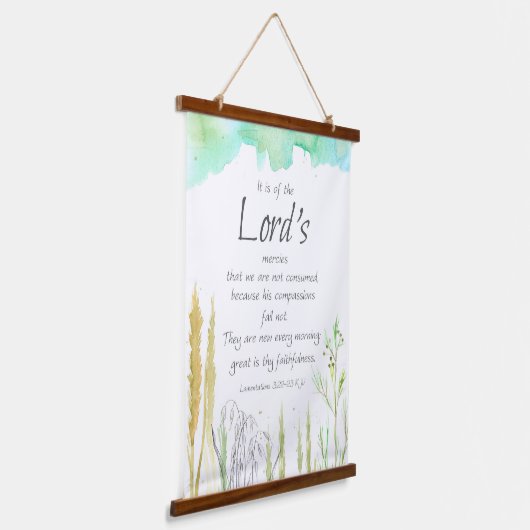 Bijbelscriptlamentaties 3 Fantastische getrouwe ge Hangend Wandkleed (Gebogen)