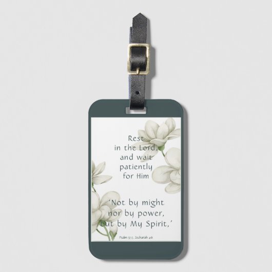 Bijbelscripts Aanmoedigingscitaten Witte aanjager Bagagelabel (Voorkant (verticaal))