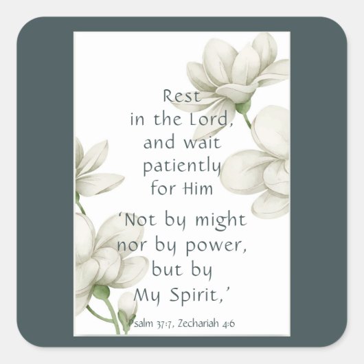 Bijbelscripts Aanmoedigingscitaten Witte aanjager Vierkante Sticker (Voorkant)