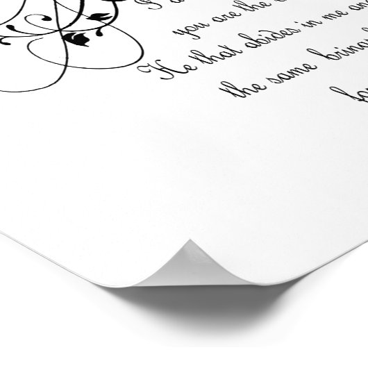 Bijbelscripts, John 5:15 "I am the Vine" Quote Poster (Hoek)