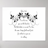 Bijbelscripts, John 5:15 "I am the Vine" Quote Poster (Voorkant)