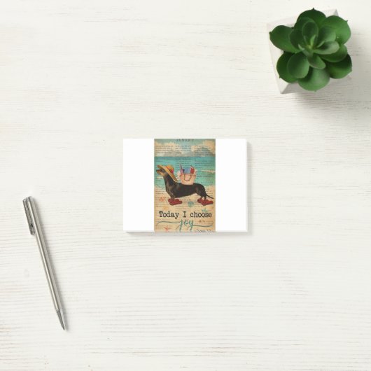 Bijbelse Beach Life Joy Dachshund Post-it® Notes (Kantoor)