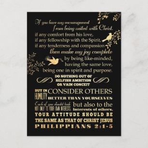 Bijbelse Bijbel - Filippijnen 2: 1-5 Briefkaart