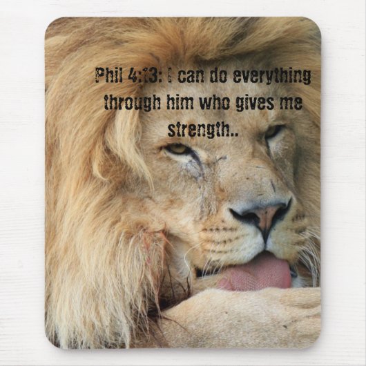 Bijbelse bijbel van het christendom Phil 4:13 Muismat (Voorkant)