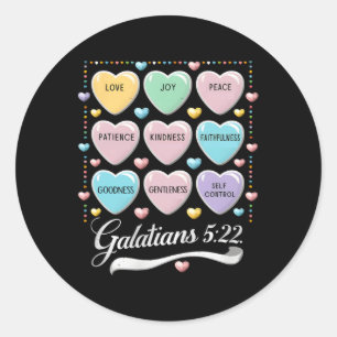 Bijbelse Christelijke Valentijn Galaten 5 22 Gespr Ronde Sticker