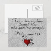 Bijbelse Christelijke Verse Filippijnen 4:13 Briefkaart (Voorkant / Achterkant)