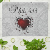 Bijbelse Christelijke Verse Filippijnen 4:13 Theedoek (Gevouwen)