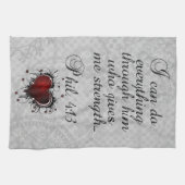 Bijbelse Christelijke Verse Filippijnen 4:13 Theedoek (Horizontaal)