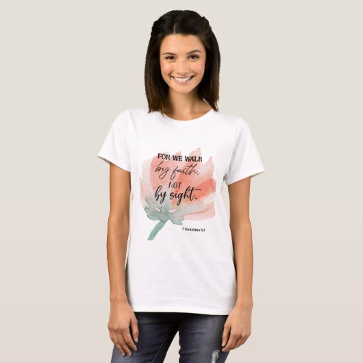 Bijbelse Corinthians Floral scriptie T-Shirt (Voorkant volledig)