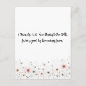 Bijbelse dankbaarheid reflecteert  Kaart (Achterkant)