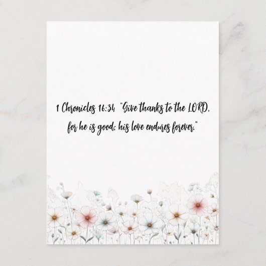 Bijbelse dankbaarheid reflecteert Kaart (Achterkant)