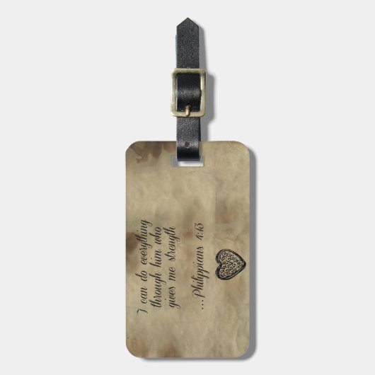 Bijbelse Filippijnen 4:13 Bagagelabel (Voorkant verticaal)