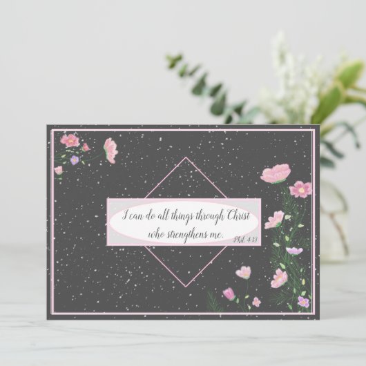 Bijbelse Filippijnen 4:13 ventilator | Feestdagenkaart (Staand voorkant)