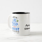 Bijbelse Filippijnen tekst 4:13 moedigt personalis Tweekleurige Koffiemok (Voorkant links)