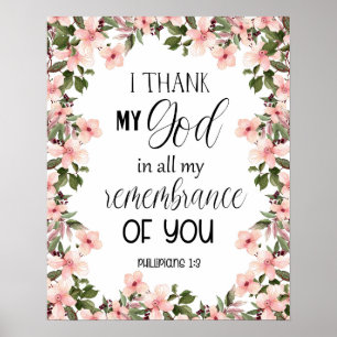 Bijbelse Floral Philippians Wall Art Poster
