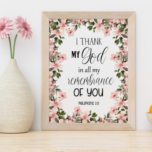 Bijbelse Floral Philippians Wall Art Poster