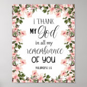 Bijbelse Floral Philippians Wall Art Poster (Voorkant)