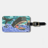 Bijbelse Jonah en de walvisoceaan scene Bagagelabel (Voorkant horizontaal)