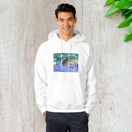 Bijbelse Jonah en de walvisoceaan scene Hoodie