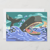 Bijbelse Jonah en de walvisoceaan scene Kaart (Voorkant)