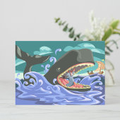 Bijbelse Jonah en de walvisoceaan scene Kaart