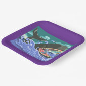 Bijbelse Jonah en de walvisoceaan scene Papieren Bordje (Gebogen)