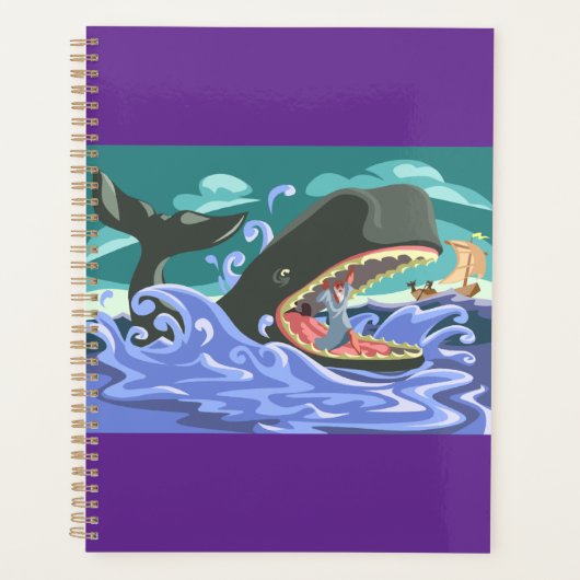 Bijbelse Jonah en de walvisoceaan scene Planner (Voorkant)