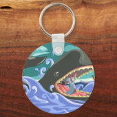 Bijbelse Jonah en de walvisoceaan scene Sleutelhanger (Voorkant)