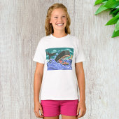 Bijbelse Jonah en de walvisoceaan scene T-shirt