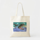 Bijbelse Jonah en de walvisoceaan scene Tote Bag (Voorkant)