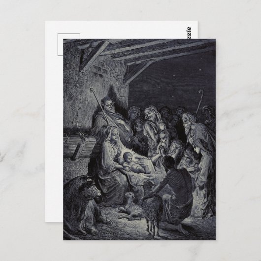 Bijbelse kerststal briefkaart (Voorkant / Achterkant)