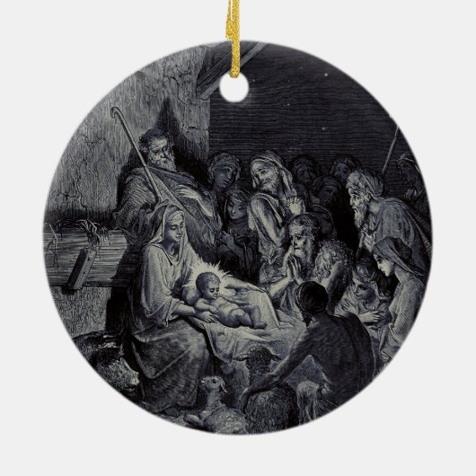 Bijbelse kerststal keramisch ornament (Achterkant)