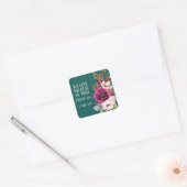 Bijbelse kiezelaar op Floral Square Vierkante Sticker (Envelop)