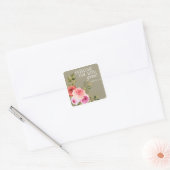 Bijbelse kiezelaar op Floral Square Vierkante Sticker (Envelop)