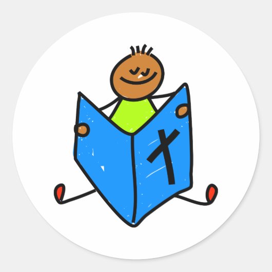 Bijbelse Kind Ronde Sticker (Voorkant)