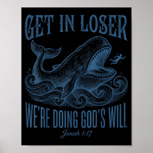 Bijbelse kom binnen, we doen Gods wil Jona vers Poster