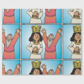 Bijbelse Koningin en Profeet op geloof gebaseerde  Cadeaupapier (Vlak)