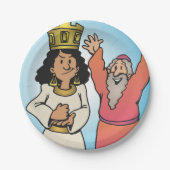 Bijbelse Koningin en Profeet op geloof gebaseerde Papieren Bordje (Voorkant)