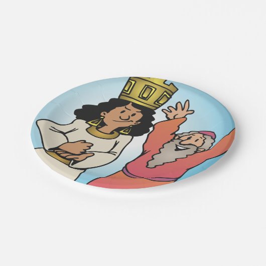 Bijbelse Koningin en Profeet op geloof gebaseerde  Papieren Bordje (Gekanteld)