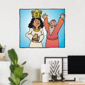 Bijbelse Koningin en Profeet op geloof gebaseerde  Poster (Thuiskantoor)
