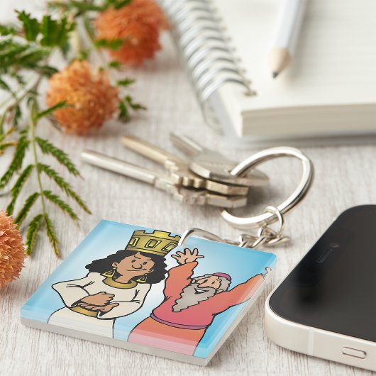 Bijbelse Koningin en Profeet op geloof gebaseerde  Sleutelhanger