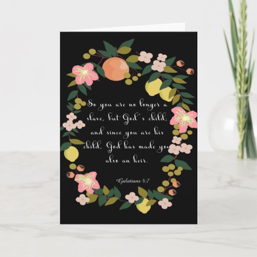 Bijbelse kunst - Galaten 4:7 Feestdagen Kaart (Voorkant)