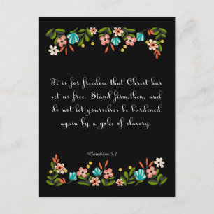 Bijbelse kunst - Galatians 5:1 Briefkaart